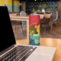 Personalised Torba PNG Day Skinny Tumbler Oro Tapa Pattern LT9 - Polynesian Pride