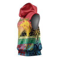 Personalised Torba PNG Day Sleeveless Hoodie Oro Tapa Pattern - Polynesian Pride