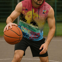 Personalised Torba PNG Day Sleeveless Hoodie Oro Tapa Pattern - Polynesian Pride