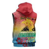 Personalised Torba PNG Day Sleeveless Zip Hoodie Oro Tapa Pattern LT9 - Polynesian Pride