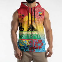 Personalised Torba PNG Day Sleeveless Zip Hoodie Oro Tapa Pattern LT9 - Polynesian Pride