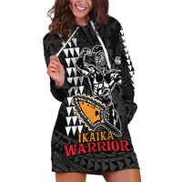 Aloha Spirit Ikaika Warrior Helmet Hoodie Dress LT9 Black - Polynesian Pride