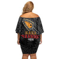 Aloha Spirit Ikaika Warrior Helmet Off Shoulder Short Dress LT9 - Polynesian Pride