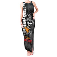 Aloha Spirit Ikaika Warrior Helmet Tank Maxi Dress LT9 Women Black - Polynesian Pride
