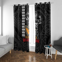 Aloha Spirit Ikaika Warrior Helmet Window Curtain LT9 With Grommets Black - Polynesian Pride