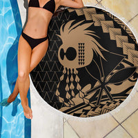 Ikaika Hawaiian Mythic Koa Tribal Warrior Beach Blanket