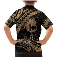 Ikaika Hawaiian Mythic Koa Tribal Warrior Family Matching Mermaid Dress and Hawaiian Shirt