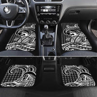 Koa Ikaika Warrior Helmet with Shark Car Mats Black Kakau Style LT9 Set 4pcs Black - Polynesian Pride