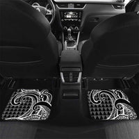 Koa Ikaika Warrior Helmet with Shark Car Mats Black Kakau Style LT9 Set 2pcs - Back Black - Polynesian Pride