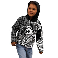 Koa Ikaika Warrior Helmet with Shark Kid Hoodie Black Kakau Style