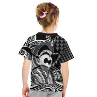Koa Ikaika Warrior Helmet with Shark Kid T Shirt Black Kakau Style