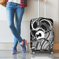 Koa Ikaika Warrior Helmet with Shark Luggage Cover Black Kakau Style