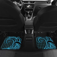 Koa Ikaika Warrior Helmet with Shark Car Mats Blue Kakau Style LT9 Set 2pcs - Back Blue - Polynesian Pride