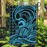 Koa Ikaika Warrior Helmet with Shark Garden Flag Blue Kakau Style LT9 Garden Flag Blue - Polynesian Pride