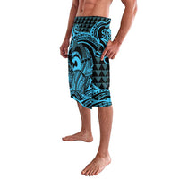 Koa Ikaika Warrior Helmet with Shark Lavalava Blue Kakau Style LT9 - Polynesian Pride