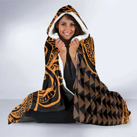 Koa Ikaika Warrior Helmet with Shark Hooded Blanket Gold Kakau Style LT9 - Polynesian Pride
