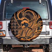 Koa Ikaika Warrior Helmet with Shark Spare Tire Cover Gold Kakau Style LT9 Gold - Polynesian Pride
