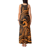 Koa Ikaika Warrior Helmet with Shark Tank Maxi Dress Gold Kakau Style LT9 - Polynesian Pride