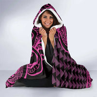Koa Ikaika Warrior Helmet with Shark Hooded Blanket Pink Kakau Style LT9 - Polynesian Pride