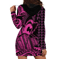 Koa Ikaika Warrior Helmet with Shark Hoodie Dress Pink Kakau Style LT9 - Polynesian Pride