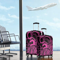 Koa Ikaika Warrior Helmet with Shark Luggage Cover Pink Kakau Style