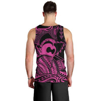 Koa Ikaika Warrior Helmet with Shark Men Tank Top Pink Kakau Style LT9 - Polynesian Pride