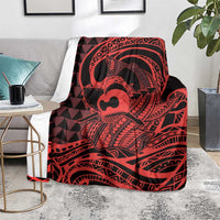 Koa Ikaika Warrior Helmet with Shark Blanket Red Kakau Style LT9 - Polynesian Pride