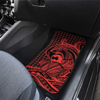 Koa Ikaika Warrior Helmet with Shark Car Mats Red Kakau Style LT9 - Polynesian Pride