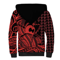 Koa Ikaika Warrior Helmet with Shark Sherpa Hoodie Red Kakau Style LT9 - Polynesian Pride