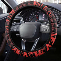Koa Ikaika Warrior Helmet with Shark Steering Wheel Cover Red Kakau Style LT9 - Polynesian Pride
