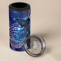 North Island Kokako and South Island Kokako 4 in 1 Can Cooler Tumbler New Zealand Native Bird with Galaxy Vibe