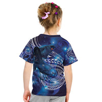 North Island Kokako and South Island Kokako Kid T Shirt New Zealand Native Bird with Galaxy Vibe
