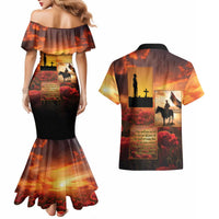 ANZAC Day Film Reel Lest We Forget Couples Matching Mermaid Dress and Hawaiian Shirt Australia NZ Memorial
