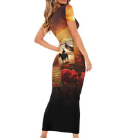 ANZAC Day Film Reel Lest We Forget Family Matching Short Sleeve Bodycon Dress and Hawaiian Shirt Australia NZ Memorial
