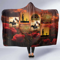ANZAC Day Film Reel Lest We Forget Hooded Blanket Australia NZ Memorial LT9 One Size Red - Polynesian Pride