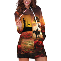 ANZAC Day Film Reel Lest We Forget Hoodie Dress Australia NZ Memorial LT9 Red - Polynesian Pride