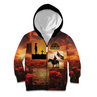 ANZAC Day Film Reel Lest We Forget Kid Hoodie Australia NZ Memorial LT9 Zip Hoodie Red - Polynesian Pride