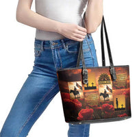 ANZAC Day Film Reel Lest We Forget Leather Tote Bag Australia NZ Memorial LT9 - Polynesian Pride