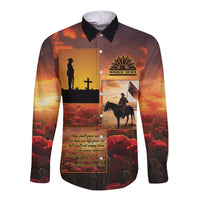 ANZAC Day Film Reel Lest We Forget Long Sleeve Button Shirt Australia NZ Memorial LT9 Unisex Red - Polynesian Pride