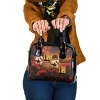 ANZAC Day Film Reel Lest We Forget Shoulder Handbag Australia NZ Memorial LT9 One Size Red - Polynesian Pride