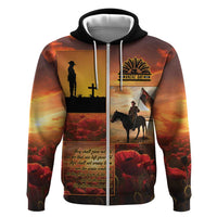 ANZAC Day Film Reel Lest We Forget Zip Hoodie Australia NZ Memorial LT9 Zip Hoodie Red - Polynesian Pride