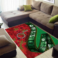 Personalised Cook Islands ANZAC 1915-2026 Filmstrip Area Rug Lest We Forget 25 April LT9 - Polynesian Pride