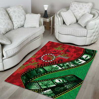 Personalised Cook Islands ANZAC 1915-2026 Filmstrip Area Rug Lest We Forget 25 April LT9 - Polynesian Pride