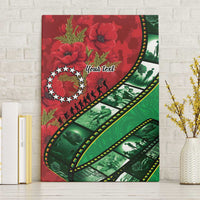 Personalised Cook Islands ANZAC 1915-2026 Filmstrip Canvas Wall Art Lest We Forget 25 April LT9 Without Frame Green - Polynesian Pride