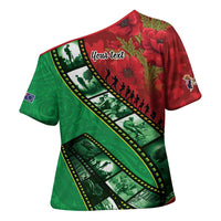 Personalised Cook Islands ANZAC 1915-2026 Filmstrip Cross Shoulder Shirt Lest We Forget 25 April LT9 - Polynesian Pride