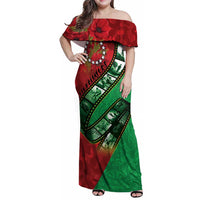 Personalised Cook Islands ANZAC 1915-2026 Filmstrip Family Matching Off Shoulder Maxi Dress and Hawaiian Shirt Lest We Forget 25 April