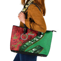 Personalised Cook Islands ANZAC 1915-2026 Filmstrip Leather Tote Bag Lest We Forget 25 April