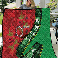 Personalised Cook Islands ANZAC 1915-2026 Filmstrip Quilt Lest We Forget 25 April LT9 Green - Polynesian Pride