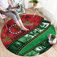 Personalised Cook Islands ANZAC 1915-2026 Filmstrip Round Carpet Lest We Forget 25 April LT9 - Polynesian Pride