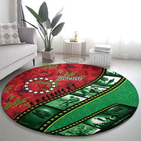 Personalised Cook Islands ANZAC 1915-2026 Filmstrip Round Carpet Lest We Forget 25 April LT9 - Polynesian Pride